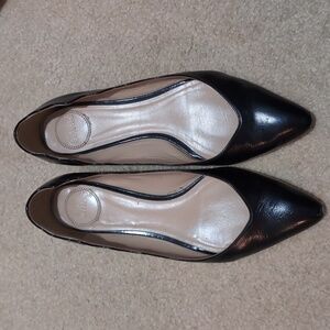 Chloe Lauren scalloped flats black leather sz 39